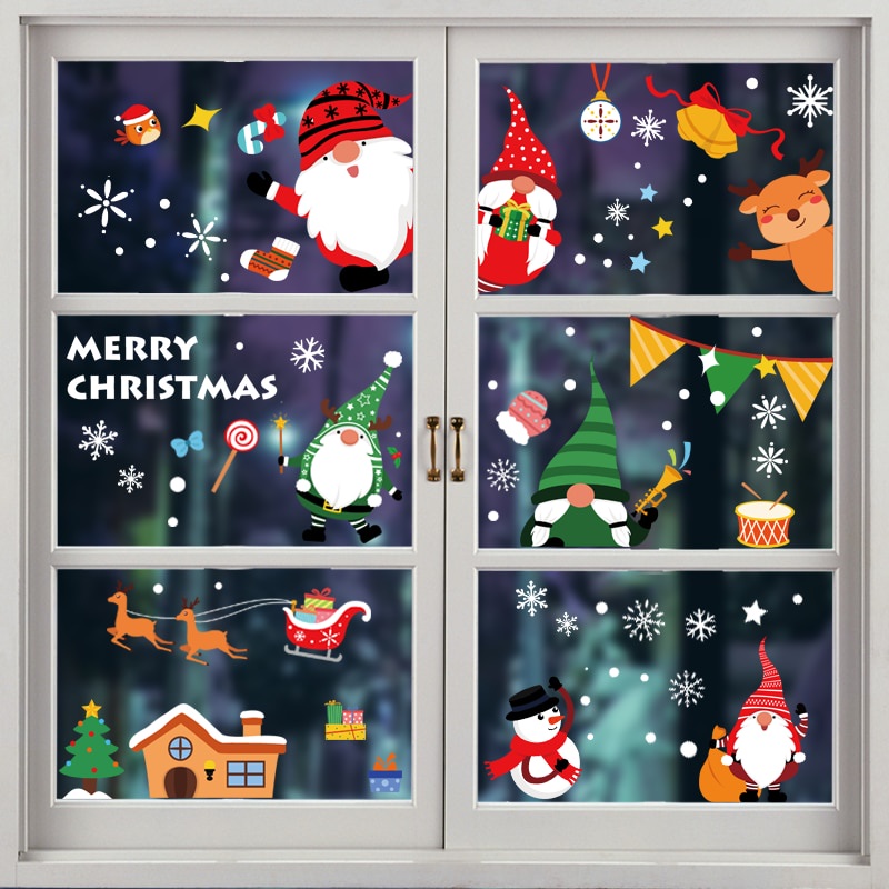 Miếng dán cửa kính tĩnh điện hình ông già Noel