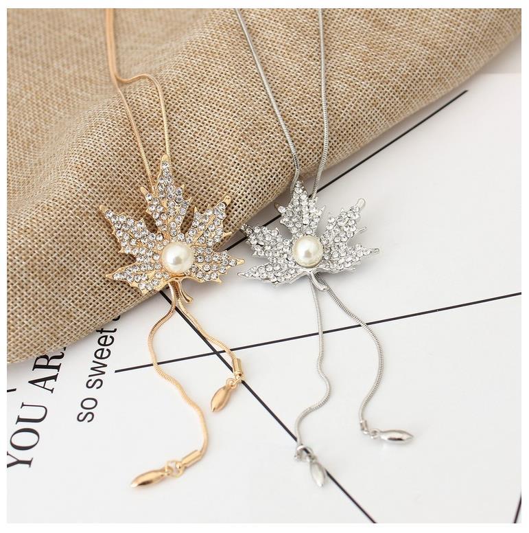 European and American autumn and winter Joker jewelry sweater chain long maple leaf necklace female Korean decorative pendant accessories pendant