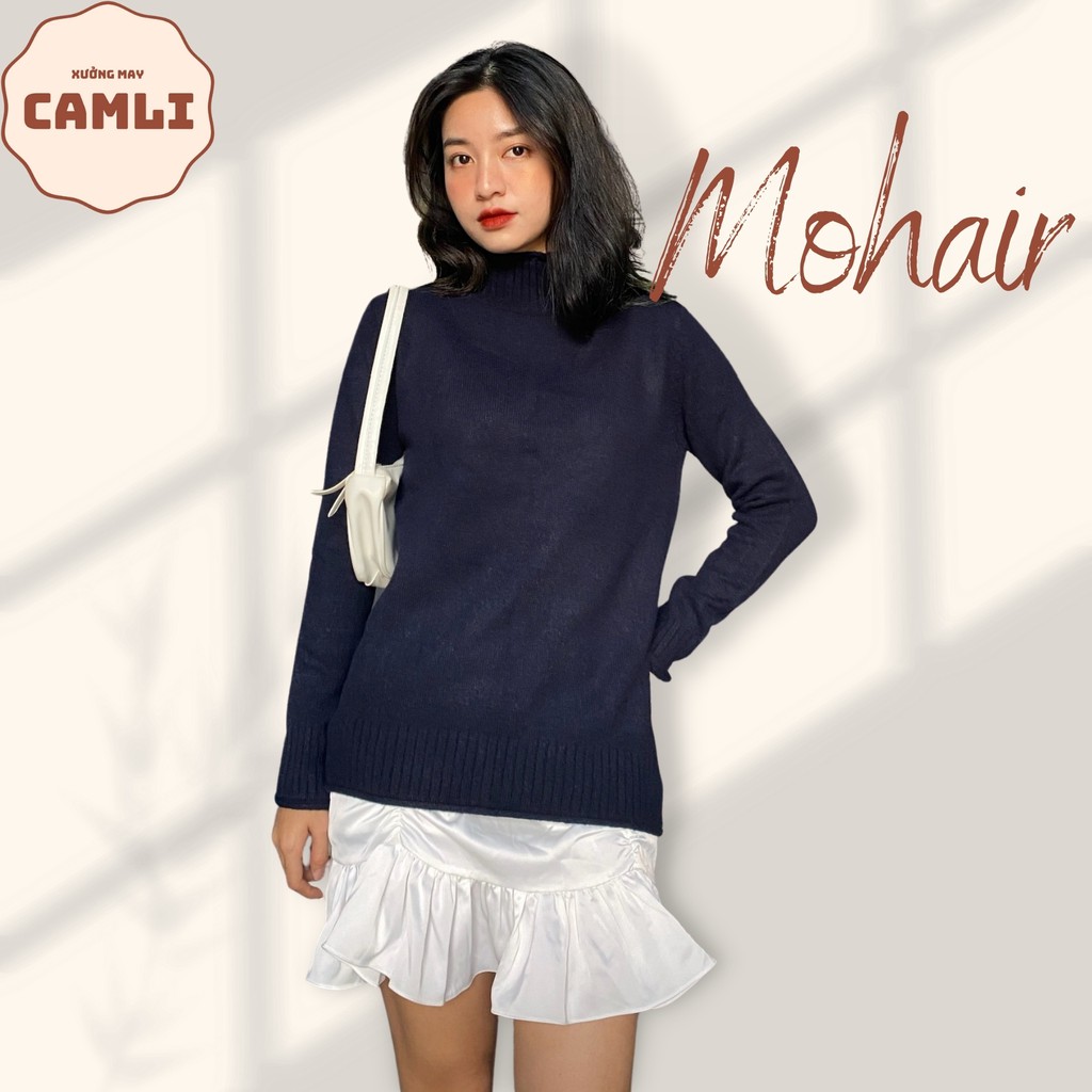 Áo len cổ lọ nữ CAMLI thương hiệu Milla Off-Duty xuất dư Freesize dáng dài style Hàn Quốc