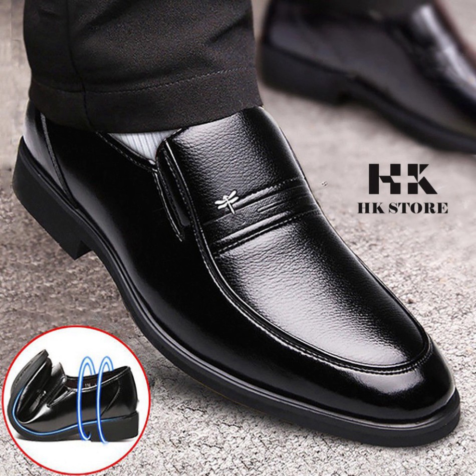 GIÀY DA NAM TRUNG NIÊN 💖 HK.STORE💖 da bò xịn hàng đẹp tăng chiều cao thêm 6cm kết hợp quần áo siêu đẹp