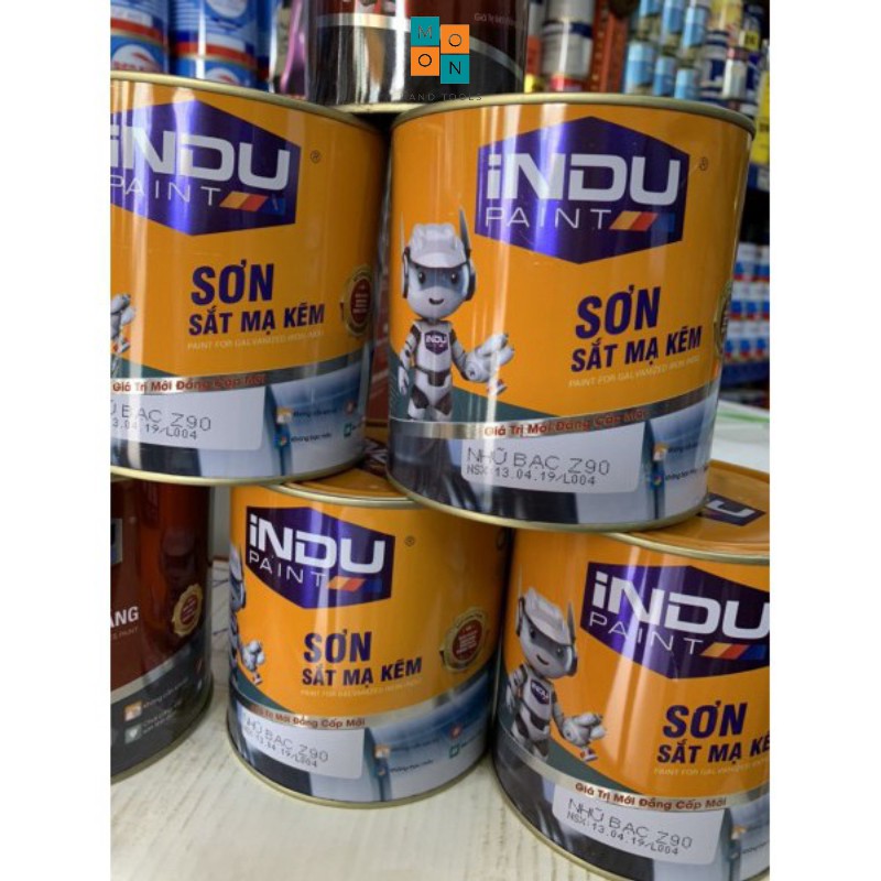 [KHÔNG BONG TRÓC] Sơn sắt mạ kẽm Indu hộp 750Ml dùng để sơn trên kẽm, inox