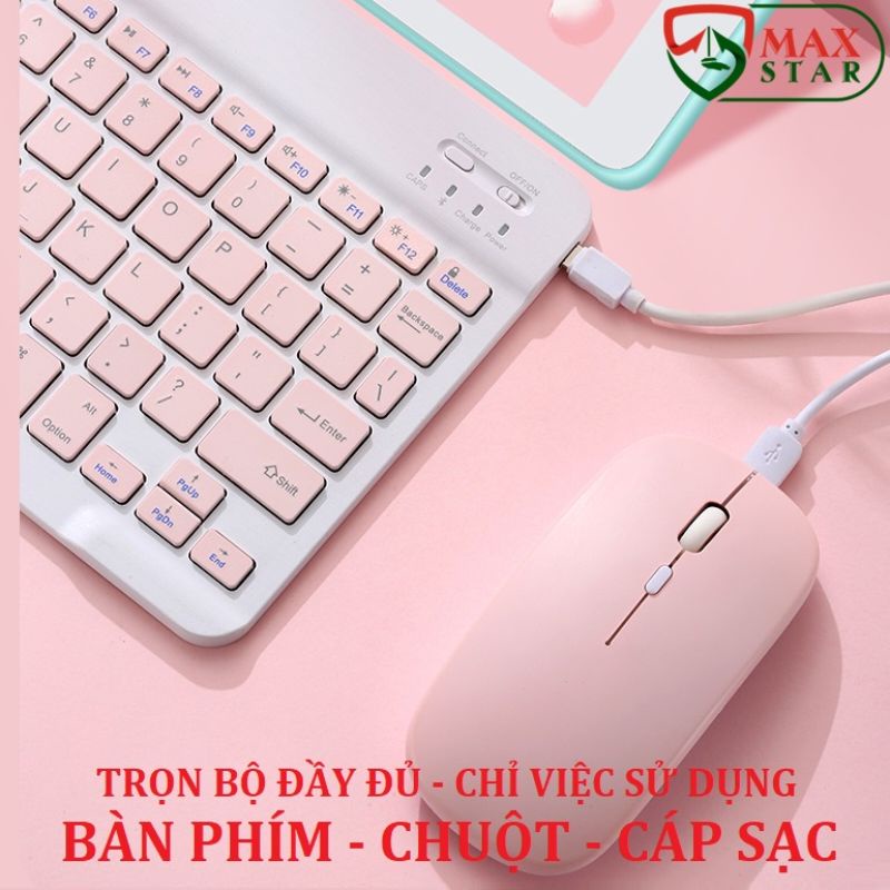 [CHÍNH HÃNG] Bàn phím Bluetooth không dây 10 inch chuột không dây trọng lượng nhẹ cho điện thoại iPad nhiều màu sắc