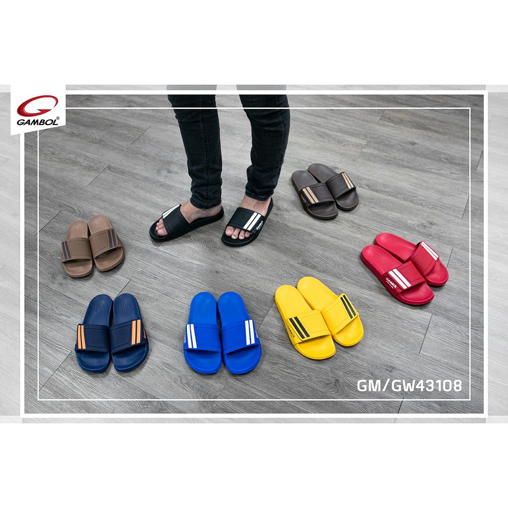 Dép Nam Nữ Thái Lan Gambol Quai Ngang 43108 - 8 màu - Hàng Chuẩn 100% Sản Xuất Thái Lan