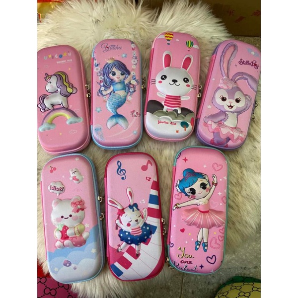 Hộp bút nổi 3D cho bé trai bé gái in nhân vật hoạt hình công chúa siêu nhân