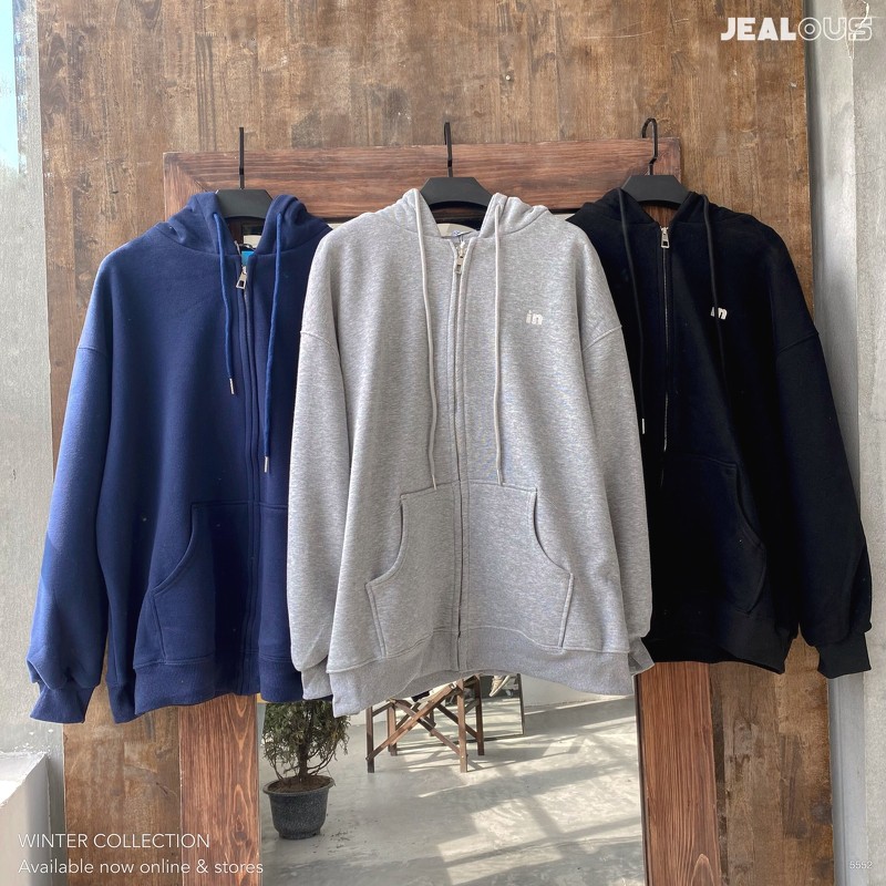 [Mã FAGREAT1505 giảm 8% tối đa 50K đơn 250K] Áo hoodie zip chữ IN ở ngực 5552
