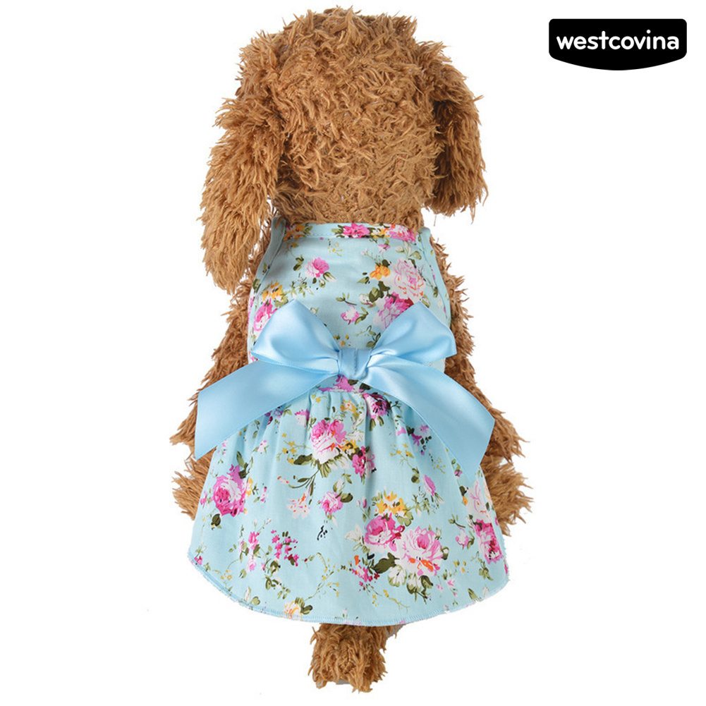 Đầm Cotton In Hoa Thời Trang Xuân Hè Cho Thú Cưng