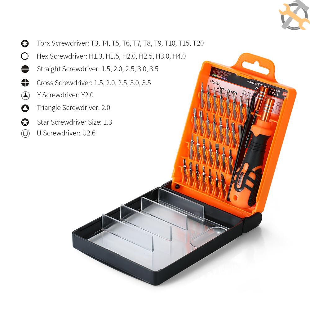cust-JAKEMY 33 in 1 Screwdriver Set Precision Magnetic Screw-driver Bits Screw Driver Multi-functional Repair Tool Kit Electronic Maintenance for iPhone Mobile Phone Tablets Watch PC Laptop Digital Camera JM8101