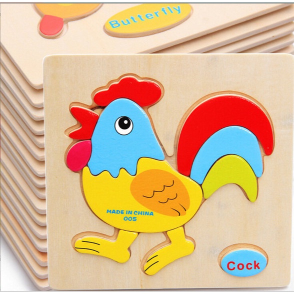 Đồ Chơi Xếp Hình Lắp Ráp Tranh Ghép Gỗ 3D Nhiều Hình Ngộ Nghĩnh Cho Bé Phát Triển Trí Tuệ