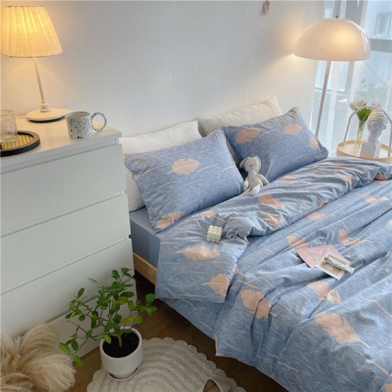 Bộ Chăn Ga Gối ❤️ Cotton living 100% cao cấp đủ size đệm ga giường họa tiết đáng yêu phong cách Hàn Quốc chính hãng