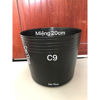 Chậu nhựa bít lổ c9 đen mềm loại dày