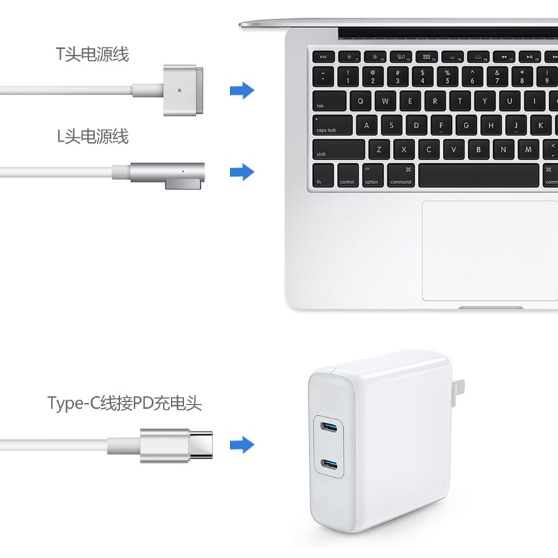 Dây Cáp Sạc Usb-C Sang Magsafe 1 2 T-It 2012 13 14 15 16 Macbook Pro Air 13 Inch Chuyên Dụng