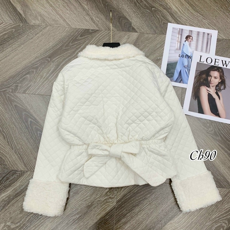 (sẵn) áo khoác phao trám trắng kem túi ngực hàng qccc (video ảnh thật) | BigBuy360 - bigbuy360.vn