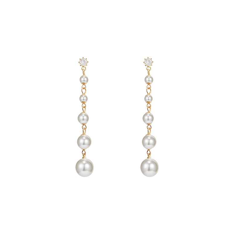 Pearl tassel earrings long earrings personalized earrings 2021 new temperament fashion earrings