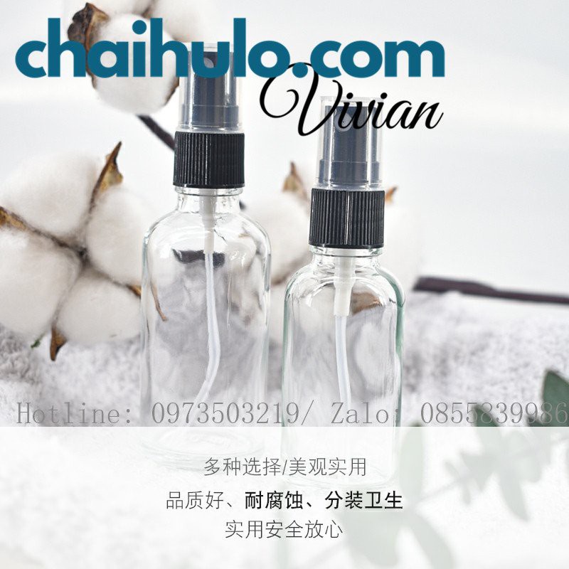 20ml - Chai xịt phun sương thủy tinh dày đẹp, chất lượng cao