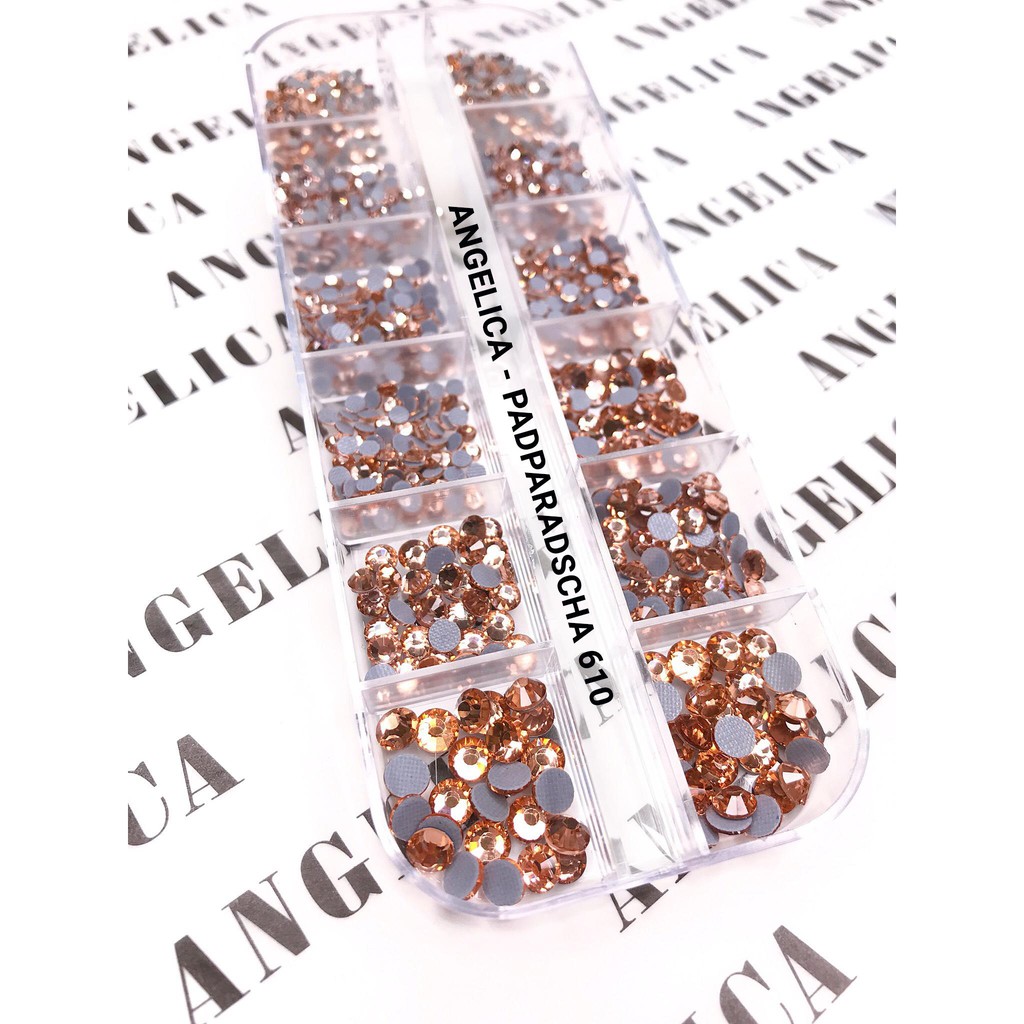 Đá Chân Lưới Nail 12 Khía Padparadscha Đính Móng ANGELICA 610