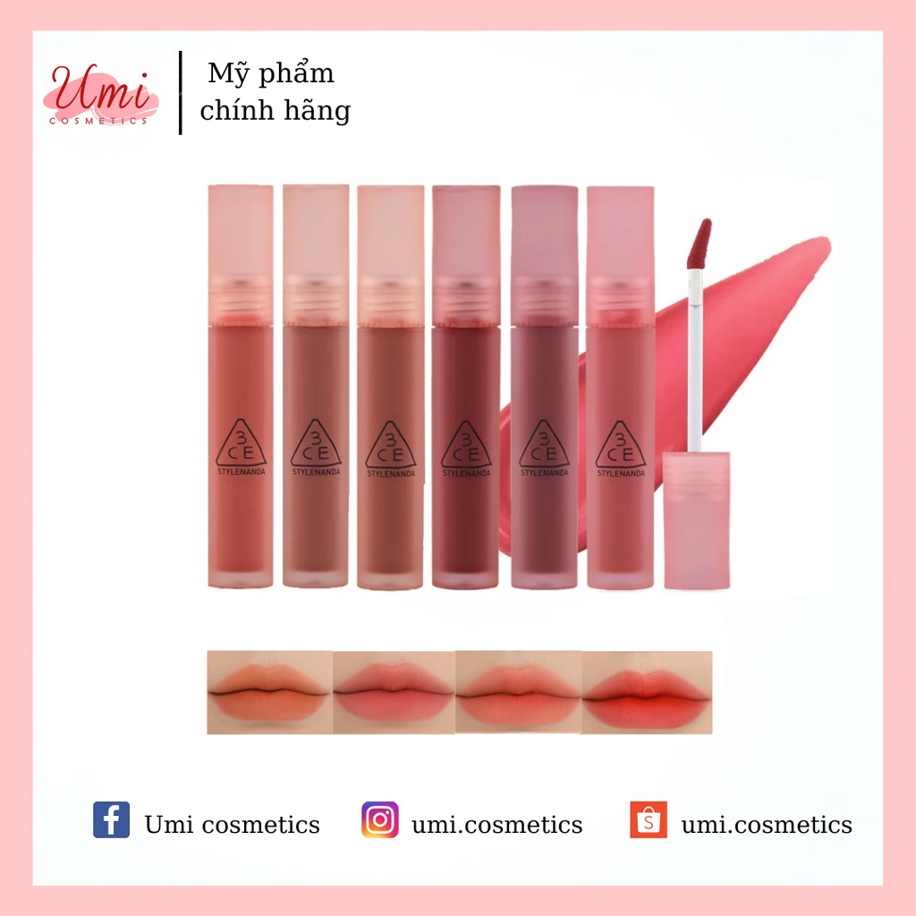 Son Kem Lì 3CE Mềm Mịn Lâu Trôi Blur Water