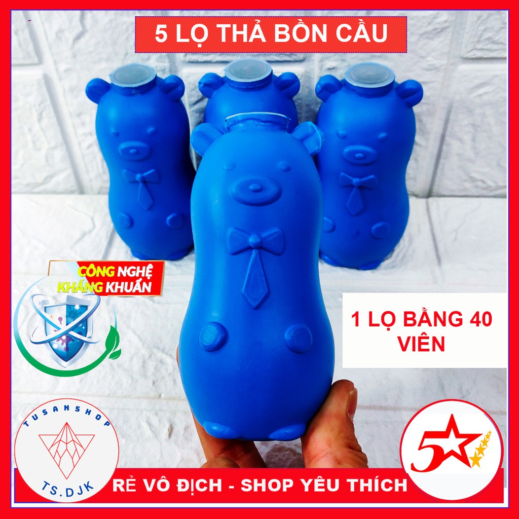 [SIÊU TẨY TRẮNG BỒN CẦU] COMBO 5 LỌ Thả Bồn Cầu - Vệ Sinh Toilet - Khử Mùi, Kháng Khuẩn - Chống Ố Vàng Bệ Xí