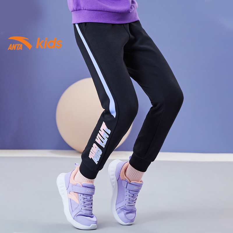 Quần dài thể thao bé gái thương hiệu thời trang Anta Kids 362135740