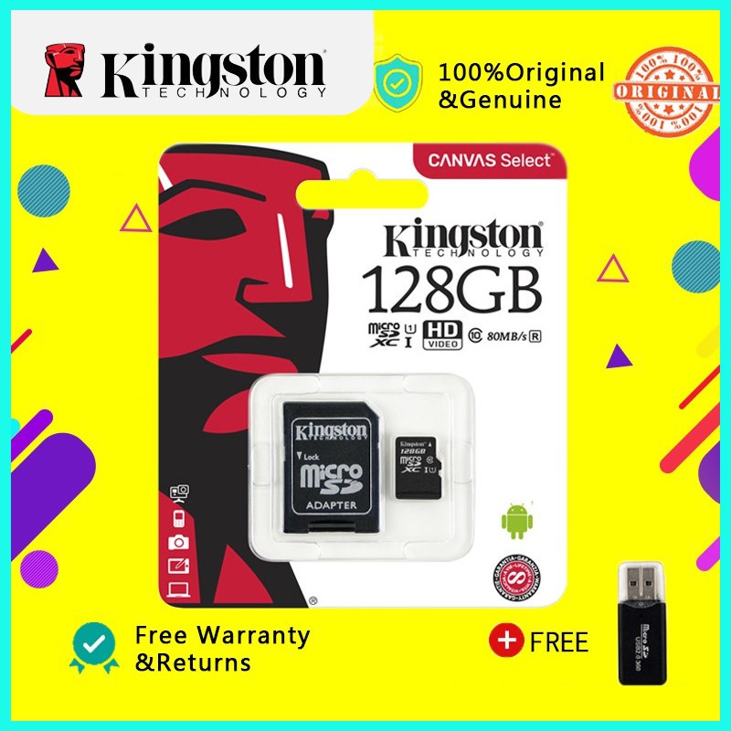 KINGSTON Thẻ Nhớ Micro SD TF Class10 80MB / s 16GB / 32GB / 64GB / 128GB / 256GB