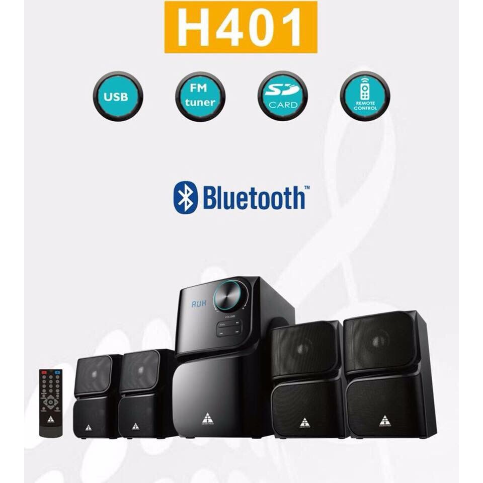 Loa Bluetooth Golden Field H401/4.1 CH (USB/SD, Bluetooth, FM, Remote Control) - BH 12 tháng