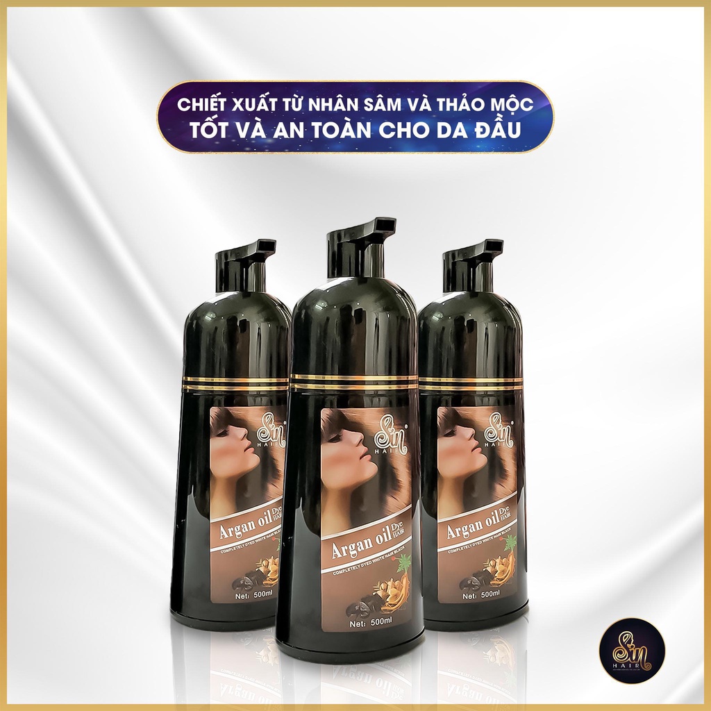 DẦU GỘI PHỦ BẠC SIN HAIR NHẬT BẢN CHÍNH HÃNG 500ML, THẢO DƯỢC NHUỘM ĐEN TÓC NÂU TÓC NHÂN SÂM
