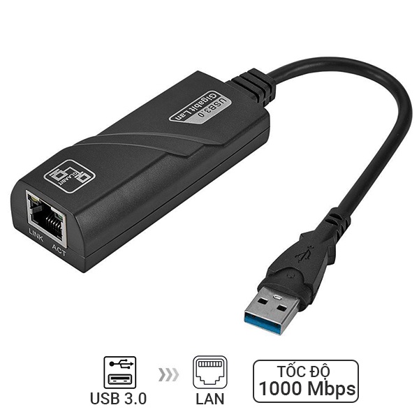 Cáp chuyển USB 3.0 ra Lan RJ45 Gigabit Ethernet 1000Mbps cho Laptop HL133