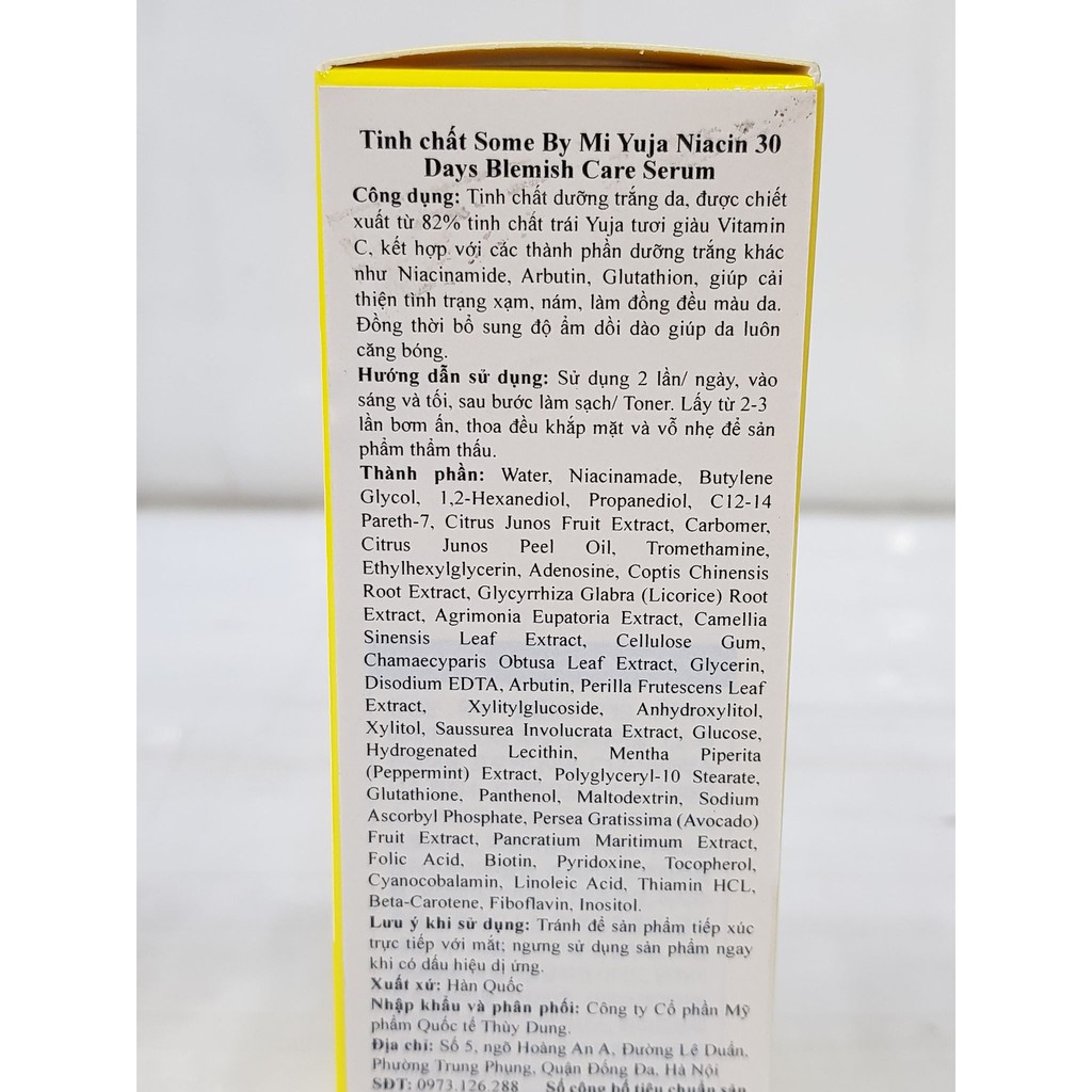 Tinh Chất Dưỡng Trắng Chiết Xuất Quả Thanh Yên Some By Mi Yuja Niacin 30 Days Blemish Care 50ml Hàn Quốc