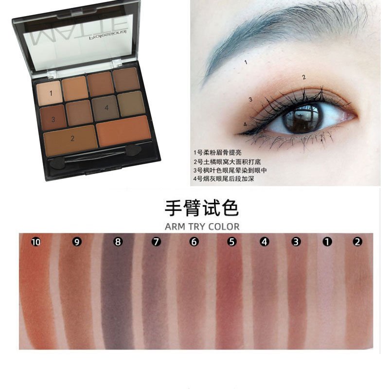 Bảng phấn mắt màu đen tông đất dùng trang điểm sân khấu