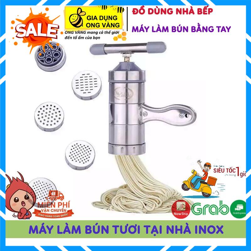 Máy Làm Bún, Mỳ Tươi Tại Nhà Bằng Inox, Tặng Kèm Bộ 5 Size Bún