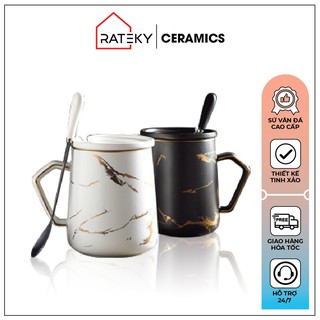 Cốc đựng Cafe Dung Tích 400ml Gốm Sứ Vân Cao Cấp CS14