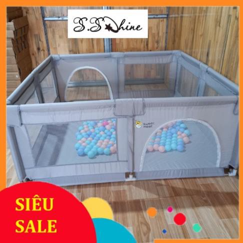 Quây cũi nhà bóng LUCKMAN Cho bé chống va đập,khung hợp kim chắc chắn Kích thước 1m5.1m5