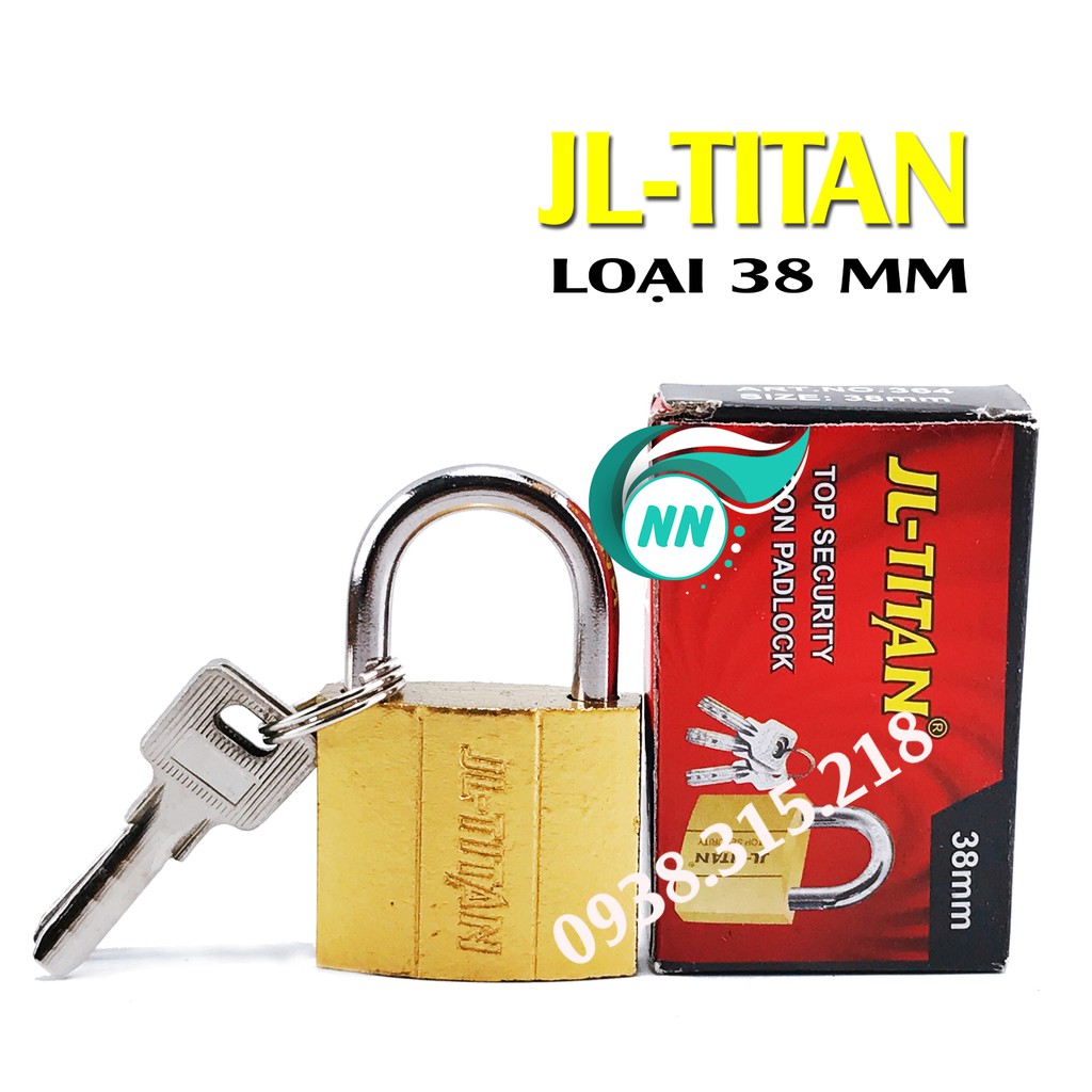 Ổ Khóa 38mm JL-TITAN (Vàng )Top Security Iron Panlock 31.8 x 37 x 14.5 mm Với 3 Chìa Muỗn Linh Hoạt