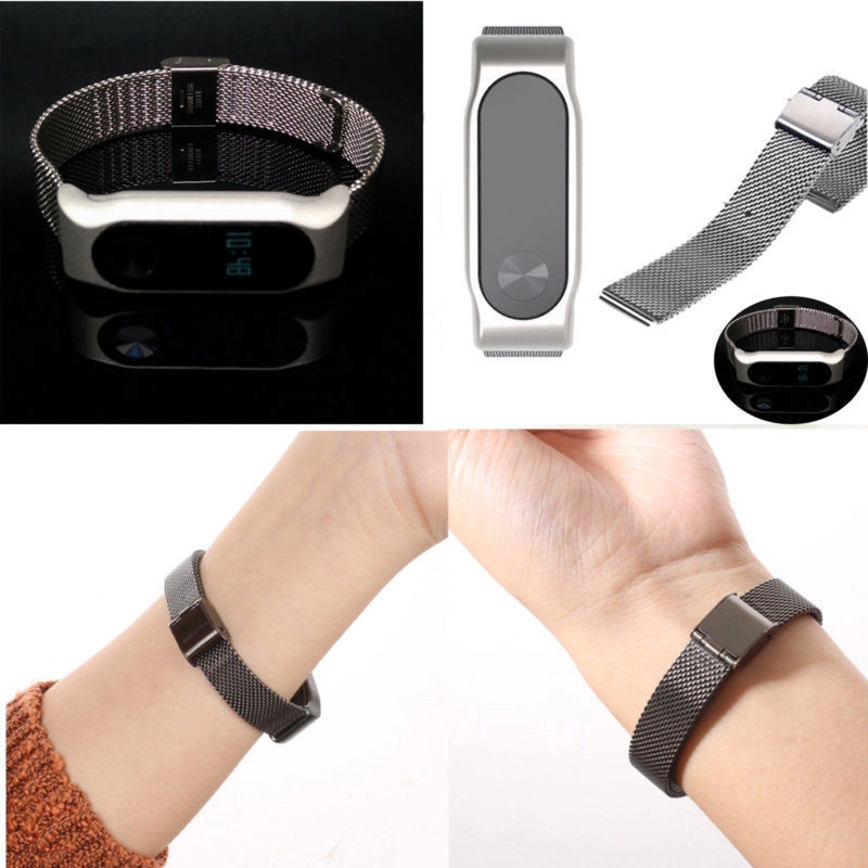 Dây đeo kim loại inox thay thế cho Xiaomi Mi Band 2