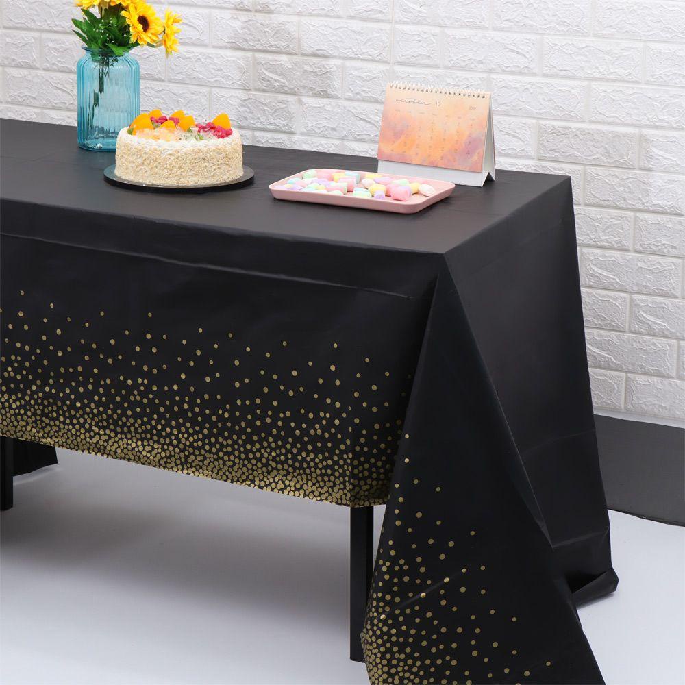 Khăn Trải Bàn Bằng Nhựa Họa Tiết Chấm Bi Dùng Một Lần