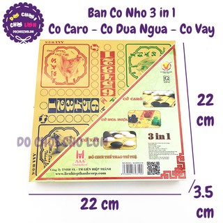 Bộ bàn cờ 3 in 1: Cờ Cá Ngựa, Cờ Vây, Cờ Caro nhỏ LHT B31NVCCN