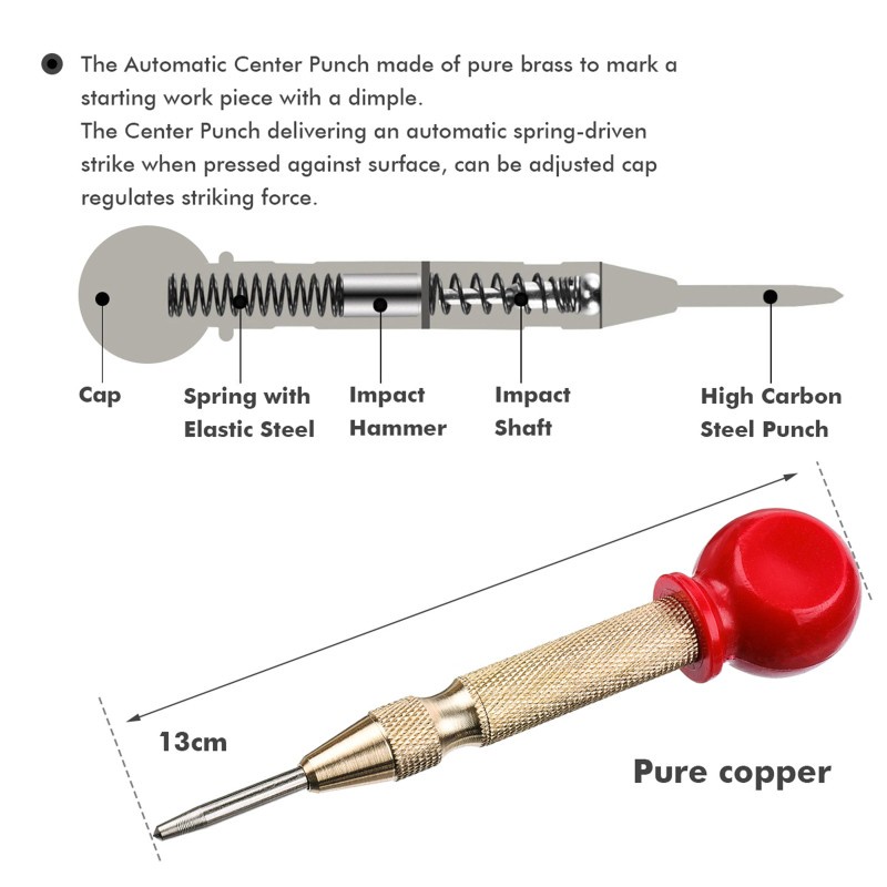 zong  6pcs 1/4" Hexagonal Shank Titanium Coated 5 Flutes HSS Countersink Chamfer Drill Bit with Center Hole Punch