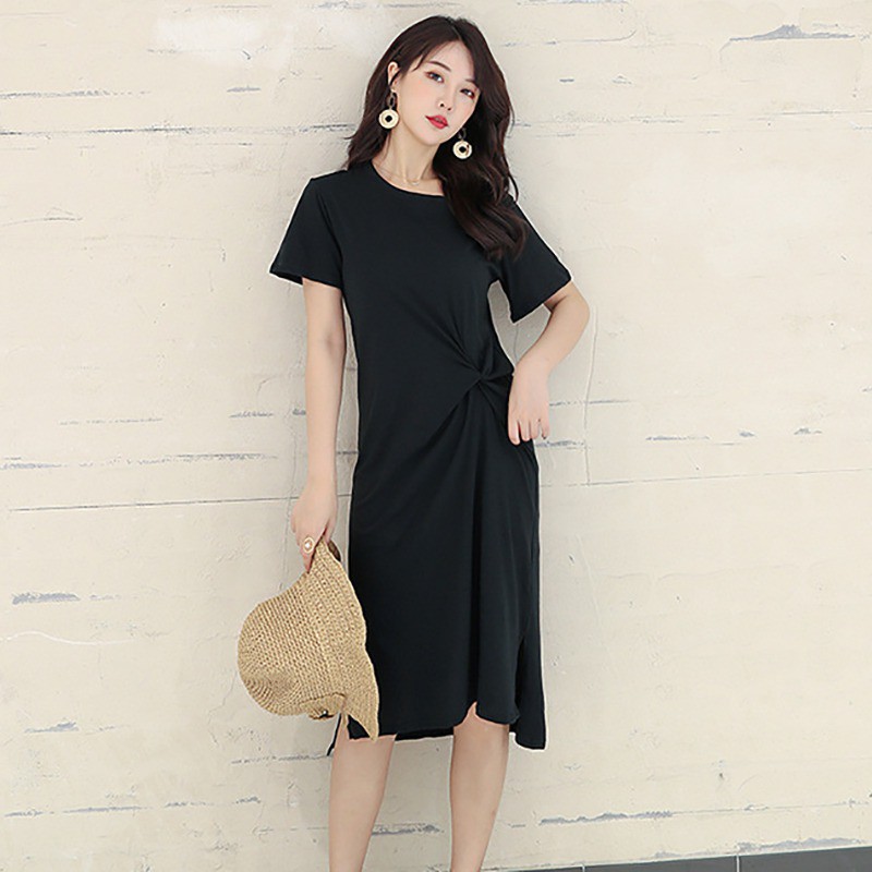 Đầm thun thiết kế xoắn eo xinh xắn cho nữ | BigBuy360 - bigbuy360.vn