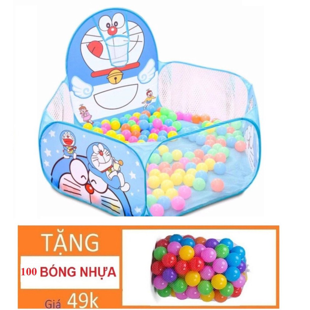 LỀU BÓNG RỔ/ QUÂY BÓNG RỔ/ NHÀ BÓNG DOREMON/ KITTY TẶNG KÈM 100 BÓNG - Shop Lộc Hoa