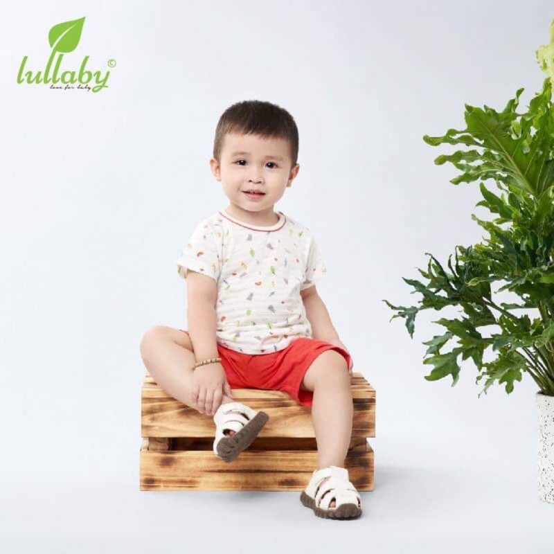 Bộ tay ngắn cài vai viền cổ bé trai/gái Lullaby (Sz 6m-4y)