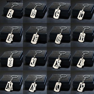 Móc chìa khóa mini hình 26 chữ cái màu bạc độc đáo
