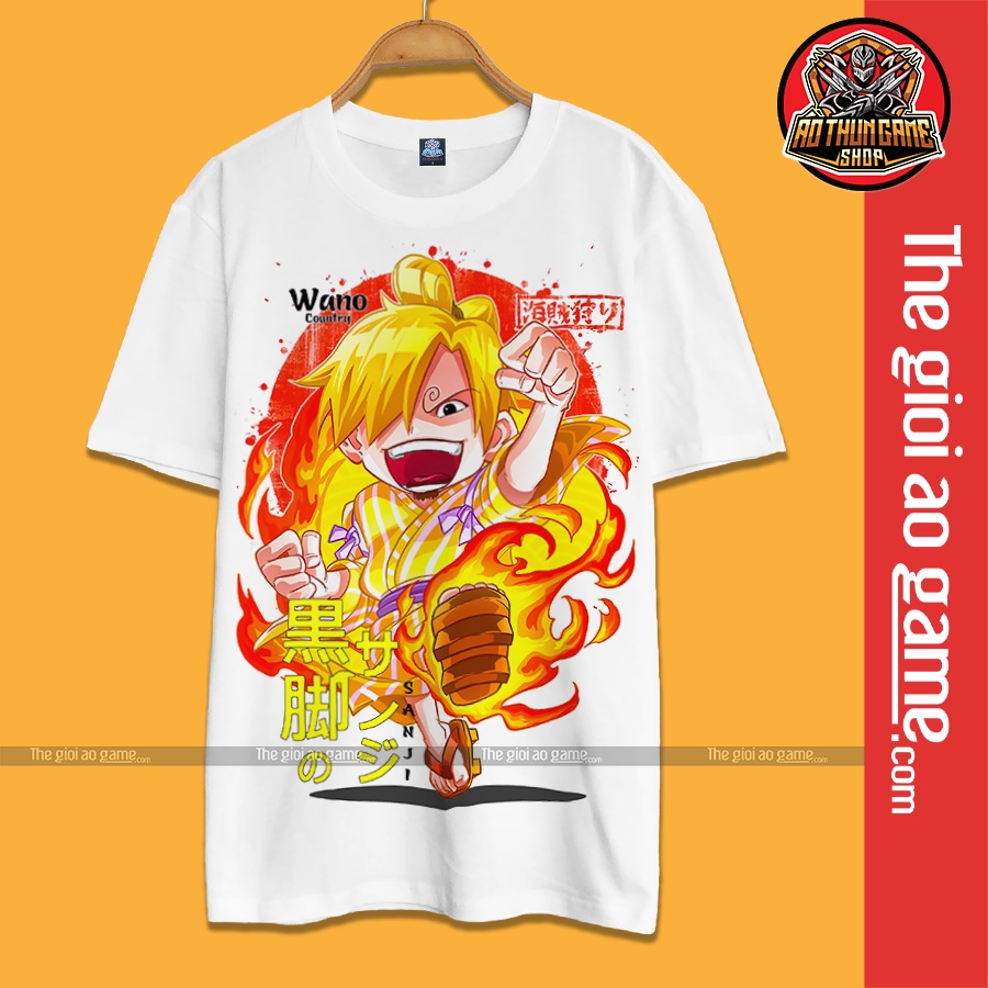 Áo one piece sanji nam nữ Áo thun one piece sanji trắng đen form rộng unisex cotton co giãn thoáng mát TGAG T14