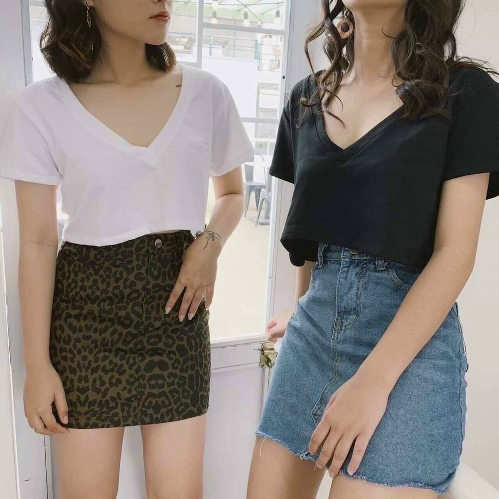Áo Thun Nữ Bigsize Cổ Tim Phom Croptop Lên Phom Cực Xinh Mã A36
