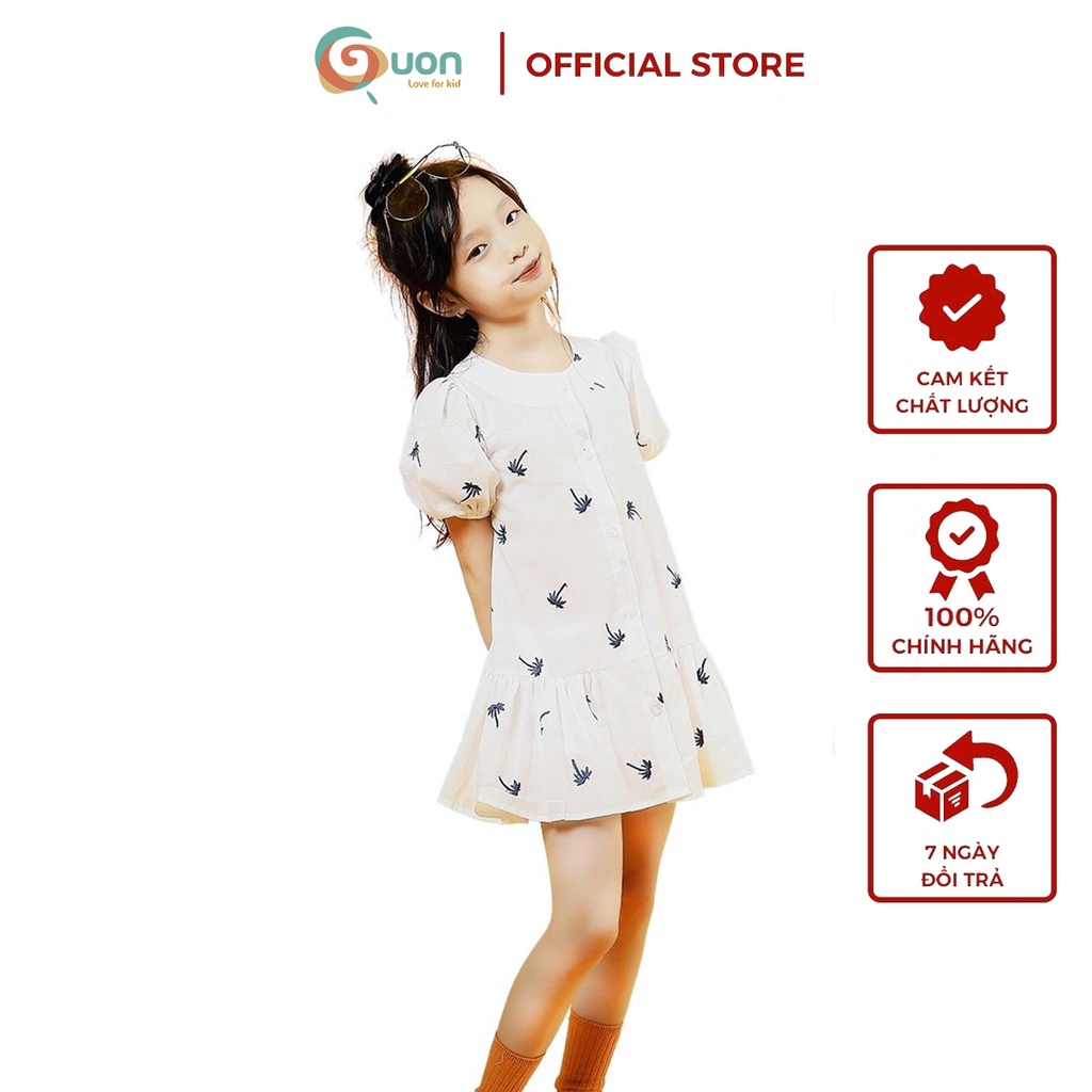 Đầm cotton bé gái từ 13-28kg vải boil thoáng mát Thảo Giang - GUON