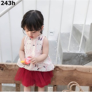K728- Set áo kèm chân váy xuất xin cho bé gái