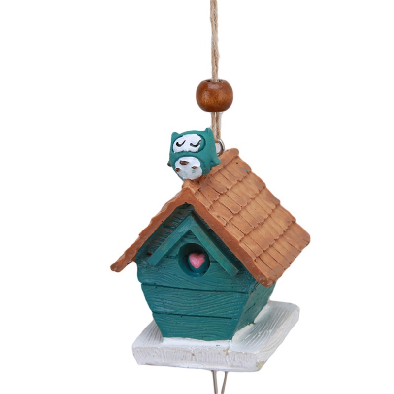 Tổ chim trang trí bằng gỗ kèm chuông