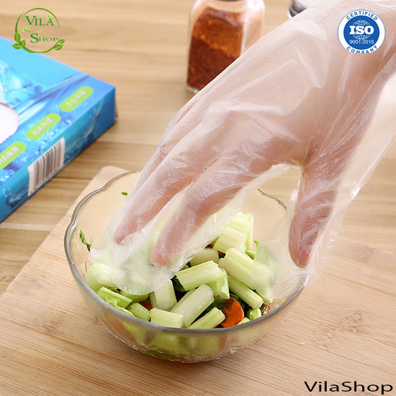 Hộp 200 Găng Tay Nilon, Găng Tay Dùng 1 Lần Nấu Ăn Sinh Học Hộp 200 Chiếc Tiện Dụng An Toàn Đảm Bảo Vệ Sinh
