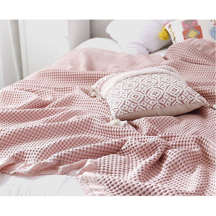 TH Chăn Waffle ren đa năng: dùng làm chăn đắp, chăn sofa, chăn văn phòng, chăn du lịch...