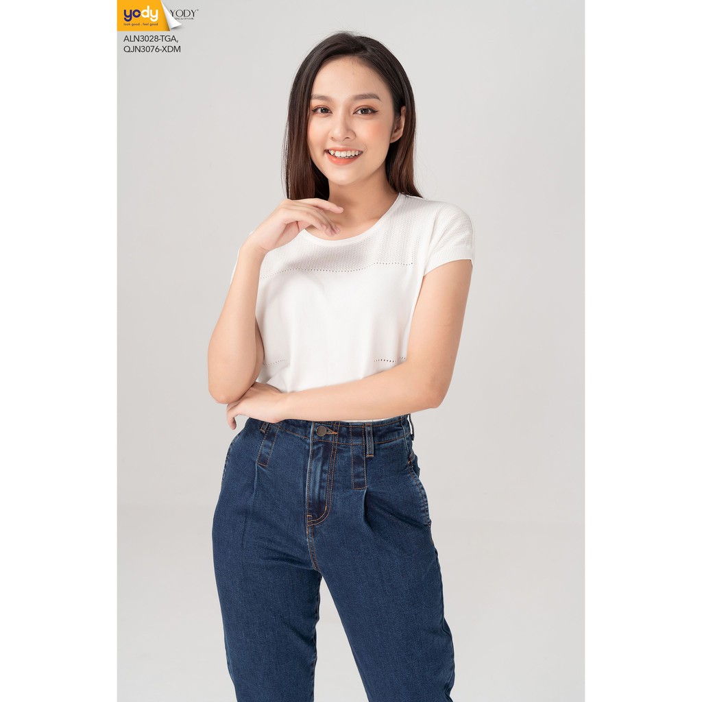 Quần Jean Baggy Nữ YODY Cạp Liền Trơn Lưng Cao Co Giãn Tốt Tôn Dáng Mã SP QJN3076 | BigBuy360 - bigbuy360.vn
