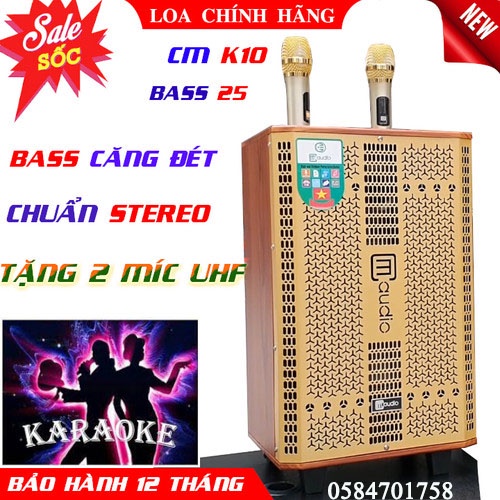 Loa kéo nhâp khẩu CM audio K10 bass 25 âm thanh sống động, tặng 2 míc UHF- Loa kéo mini JBZ JB-0806