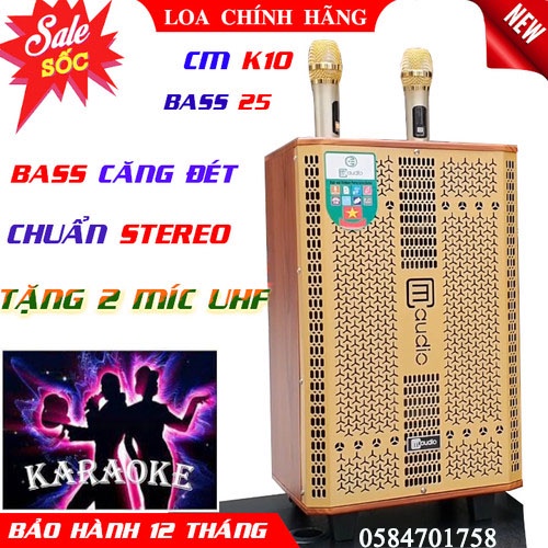 [Chính Hãng]Loa kéo nhâp khẩu CM audio K10 bass 25 âm thanh sống động, tặng 2 míc UHF- Loa kéo mini JBZ JB-0806